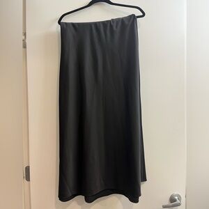 Uniqlo Black Maxi Satin Slip Skirt